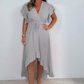 Femeii Resort Style V-Neck Polka Dot Ruffle maneca rochie