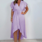 Femeii Resort Style V-Neck Polka Dot Ruffle maneca rochie