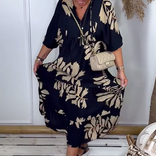 👗 Rochie lejeră cu decolteu în V imprimat