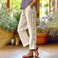 👖Pantalon casual cu croială lejeră în culoare solidă, cu nasturi laterali
