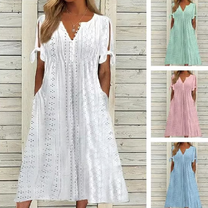 Rochie elegantă de damă cu decolteu ascuțit