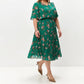 Rochie plisată florală elegantă