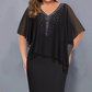 💖Rochie din sifon cu decolteu ascuțit cu inserții de pietre prețioase