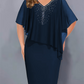💖Rochie din sifon cu decolteu ascuțit cu inserții de pietre prețioase