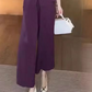 Set de bluză cu mânecă scurtă și pantaloni cu picior larg pentru femei, cu decolteu în V