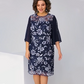 🌸 Rochie Midi din plasă cu imprimeu floral pentru femei