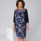 🌸 Rochie Midi din plasă cu imprimeu floral pentru femei