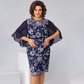 🌸 Rochie Midi din plasă cu imprimeu floral pentru femei