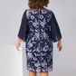 🌸 Rochie Midi din plasă cu imprimeu floral pentru femei