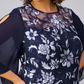 🌸 Rochie Midi din plasă cu imprimeu floral pentru femei