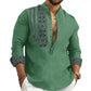 👔Bărbați cu mânecă lungă Standing Collar Casual Shirt