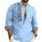 👔Bărbați cu mânecă lungă Standing Collar Casual Shirt