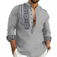 👔Bărbați cu mânecă lungă Standing Collar Casual Shirt