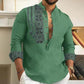 👔Bărbați cu mânecă lungă Standing Collar Casual Shirt