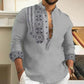 👔Bărbați cu mânecă lungă Standing Collar Casual Shirt