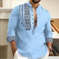 👔Bărbați cu mânecă lungă Standing Collar Casual Shirt