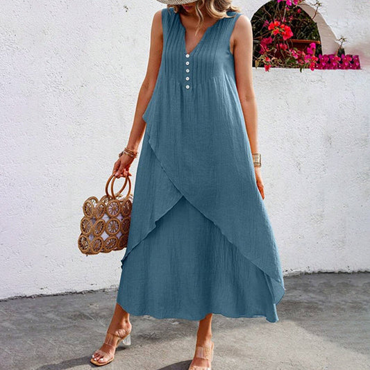 💖Rochie casual fără mâneci