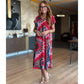 👗Rochie imprimată cu decolteu în V