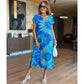 👗Rochie imprimată cu decolteu în V