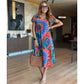 👗Rochie imprimată cu decolteu în V