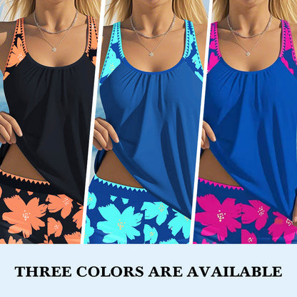 🩱Női mintás tankini + rövidnadrág💖