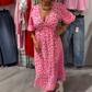 👗 Rochie cu imprimeu și decolteu în V pentru femei