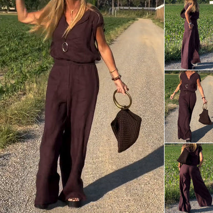 Set cu bluză largă și pantaloni cu talie înaltă