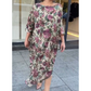 Rochie cu guler rotund și imprimeu floral