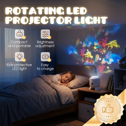 Forgó LED-projektor dinamikus fényeffektusokkal.