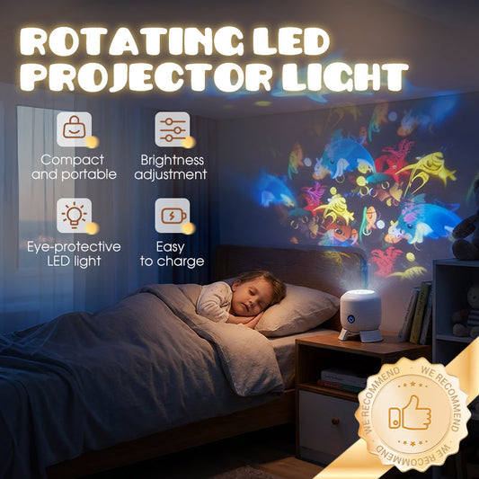 Forgó LED-projektor dinamikus fényeffektusokkal.