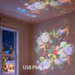 Forgó LED-projektor dinamikus fényeffektusokkal.