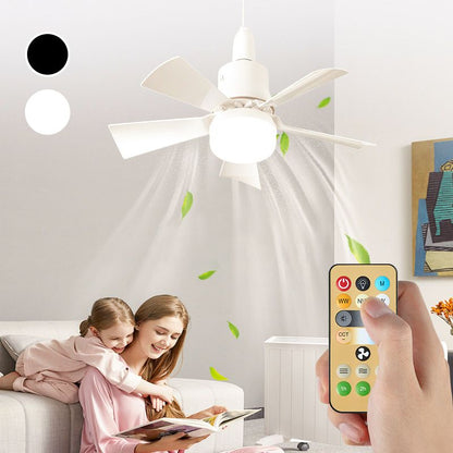 Hordozható mennyezeti ventilátor és lámpa 2 az 1-ben✨távirányítóval