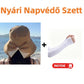 ❄️Széles karimájú, masnis napvédő kalap nőknek👒