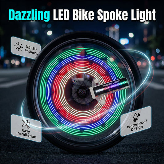 🚲 Tündököljenek a kerekek – LED-es kerékpár küllőfény, 32 különböző animációval✨