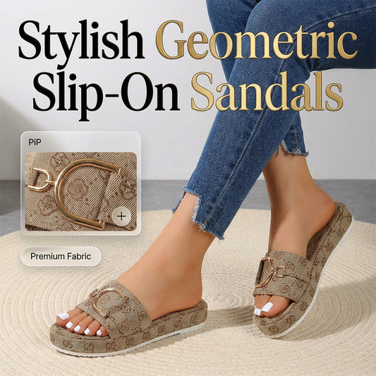 👡 Divatos, geometrikus mintás, fűzős szandál