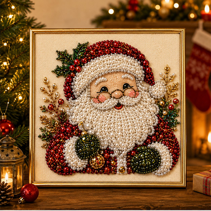 🎄🎅 Gyöngyökkel és strasszokkal díszített karácsonyi festőkészlet ✨