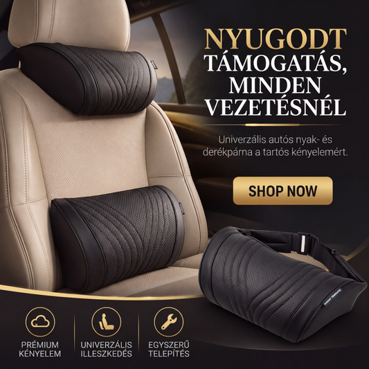 🚘 Kényelmes autóülés-fejtámla és deréktámasz