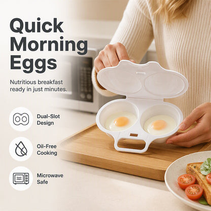 🍳 Kétkamrás mikrohullámú sütőhöz való tojásfőző | Könnyen elkészíthető, habos tojásételek✨