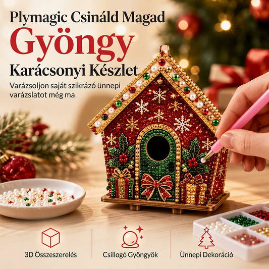 🎄 3D gyöngyös karácsonyi díszkészlet – Készíts egyedi ünnepi dekorációt otthonodba ✨